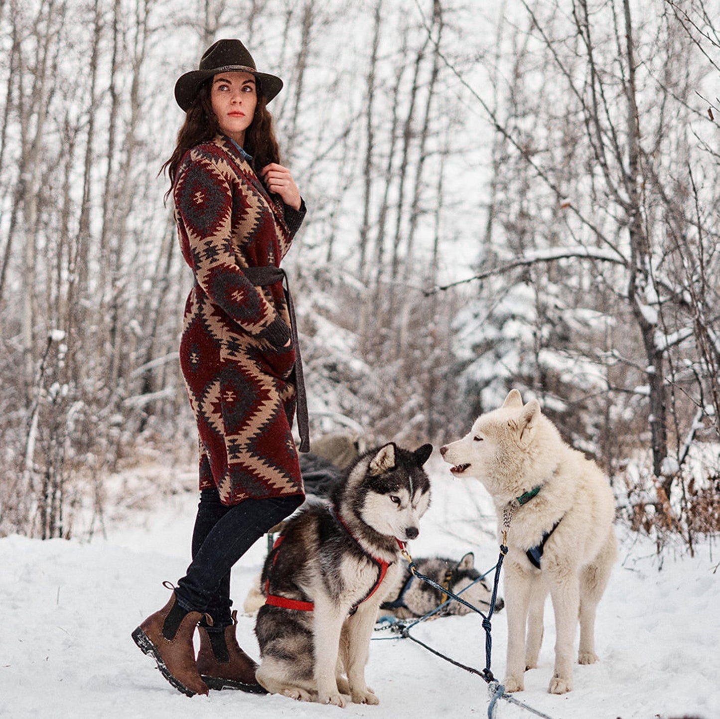Aztec Duster Sweater | Stetson Wine