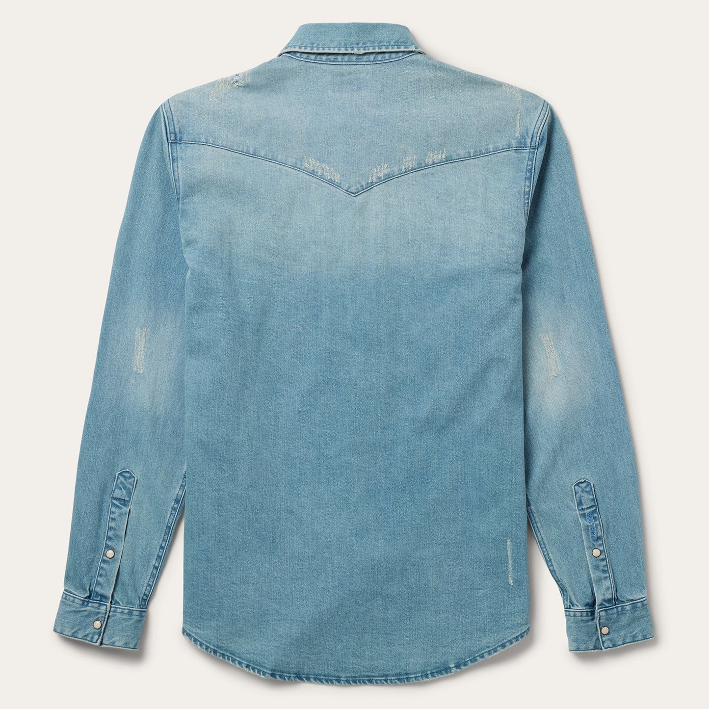 Distressed Denim Western Shirt | Stetson Blue