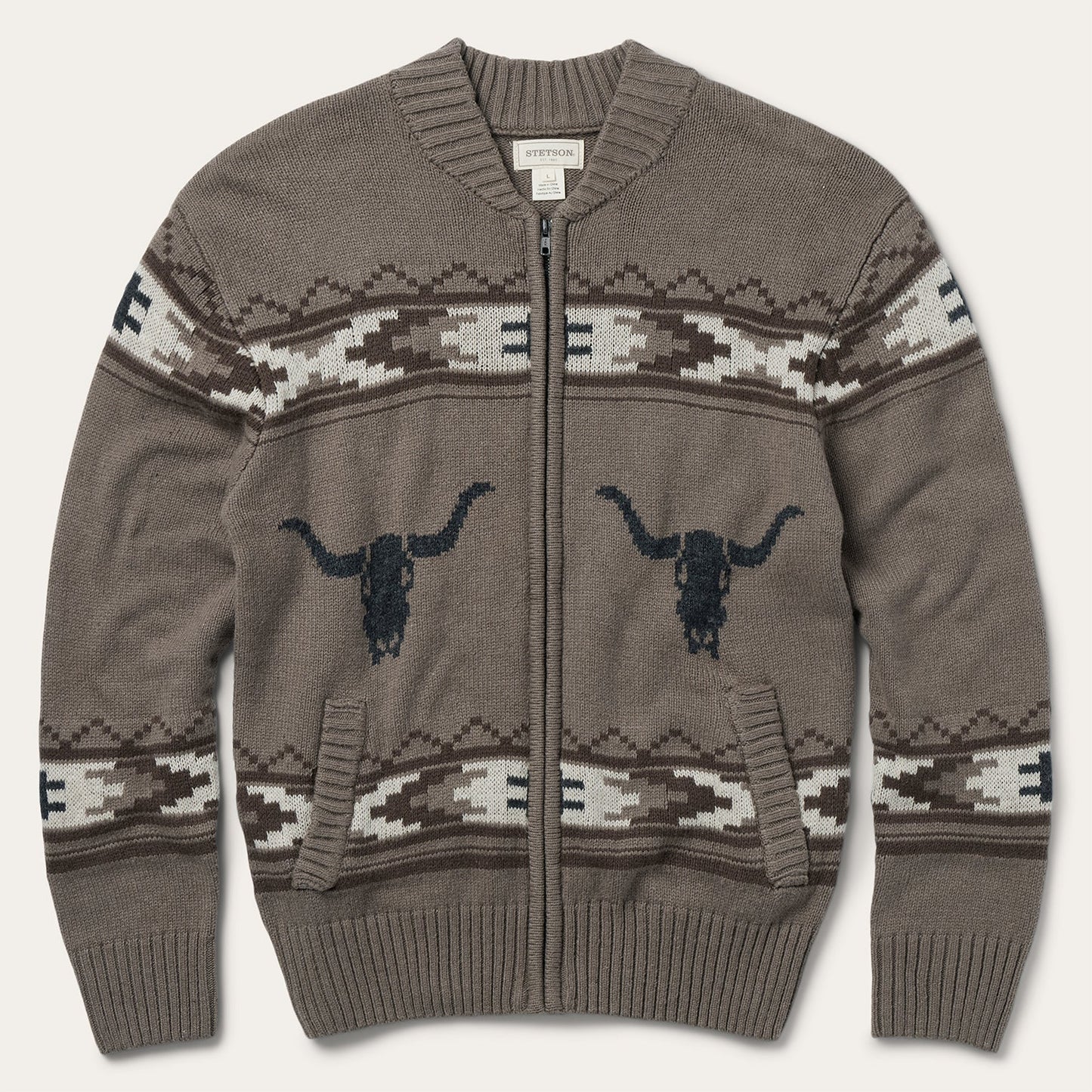 Longhorn Cardigan | Stetson Brown