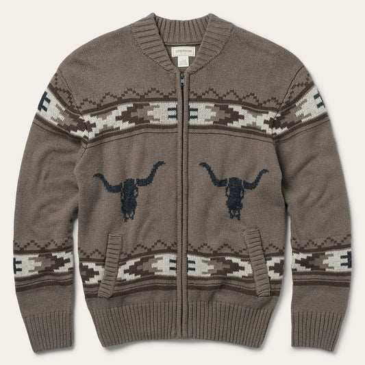 Longhorn Cardigan | Stetson Brown