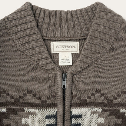 Longhorn Cardigan | Stetson Brown