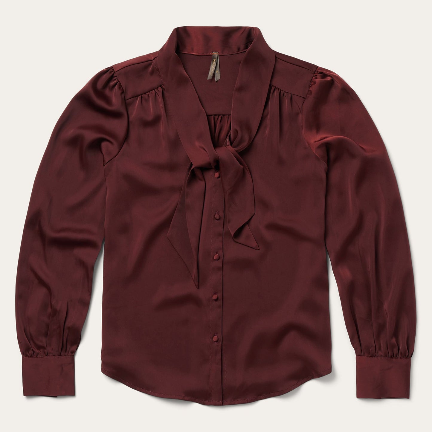 Wine Satin Blouse | Stetson Red