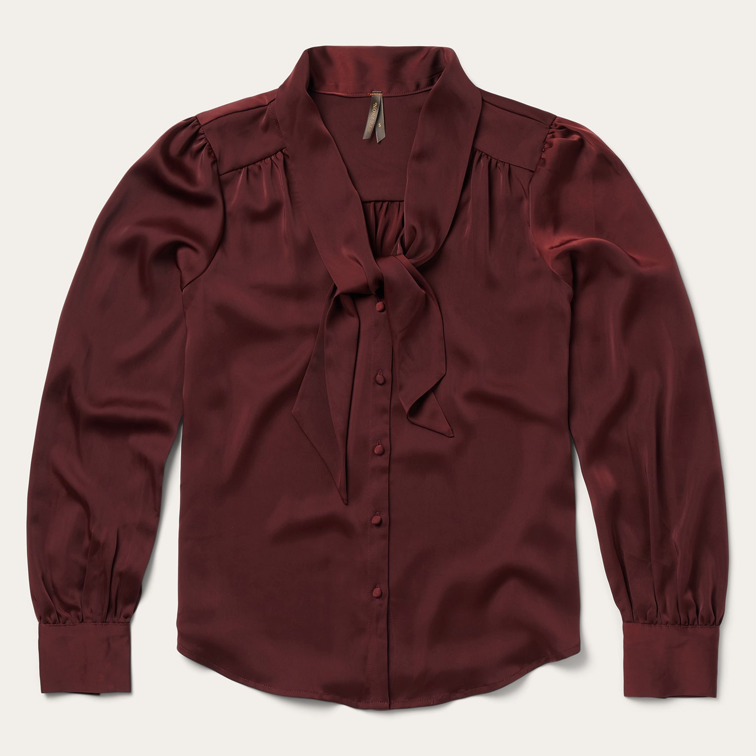 Wine Satin Blouse | Stetson Red