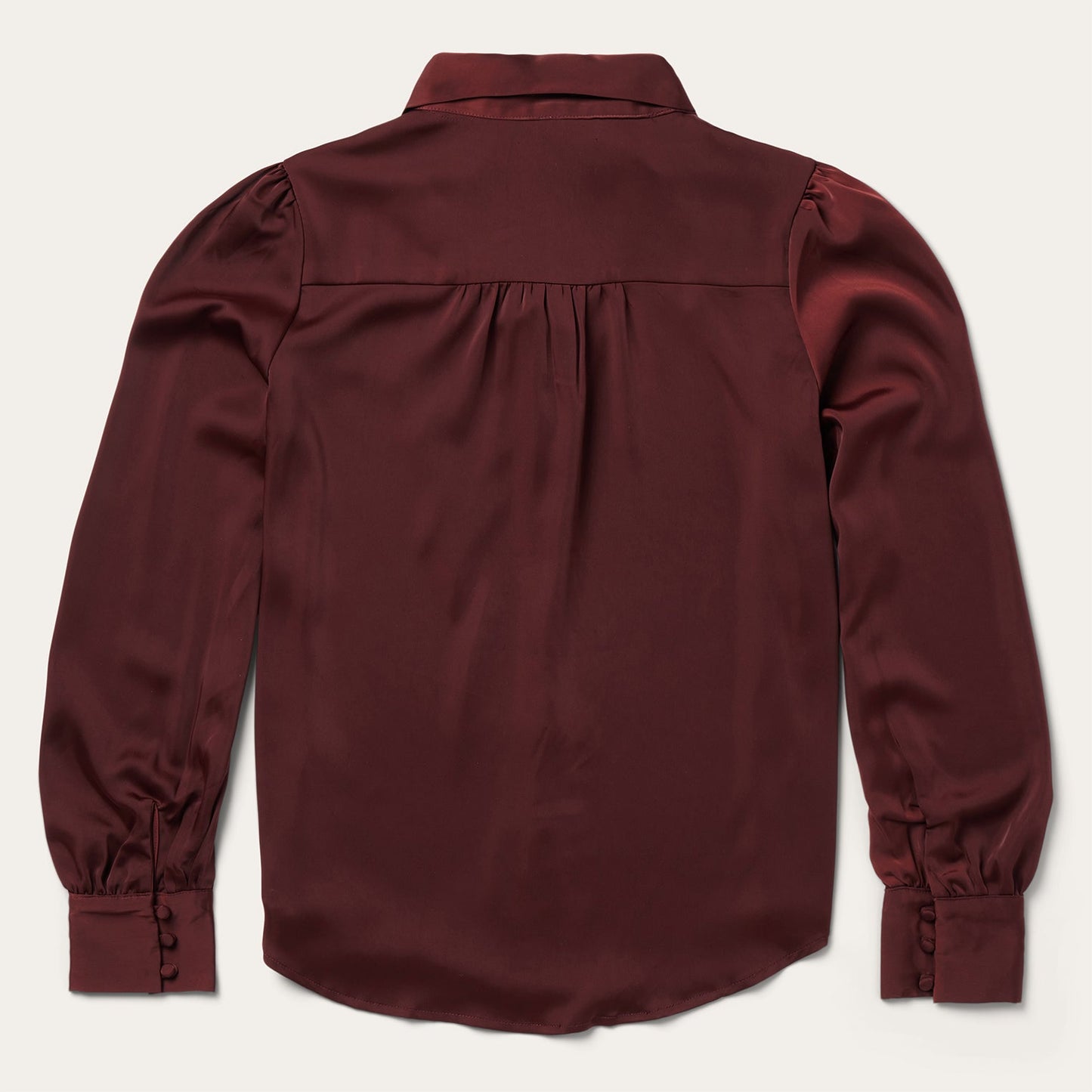Wine Satin Blouse | Stetson Red
