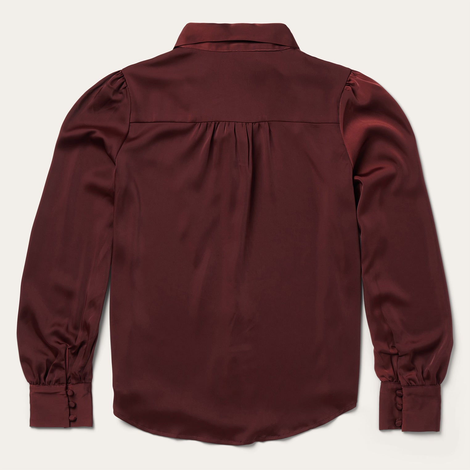 Wine Satin Blouse | Stetson Red