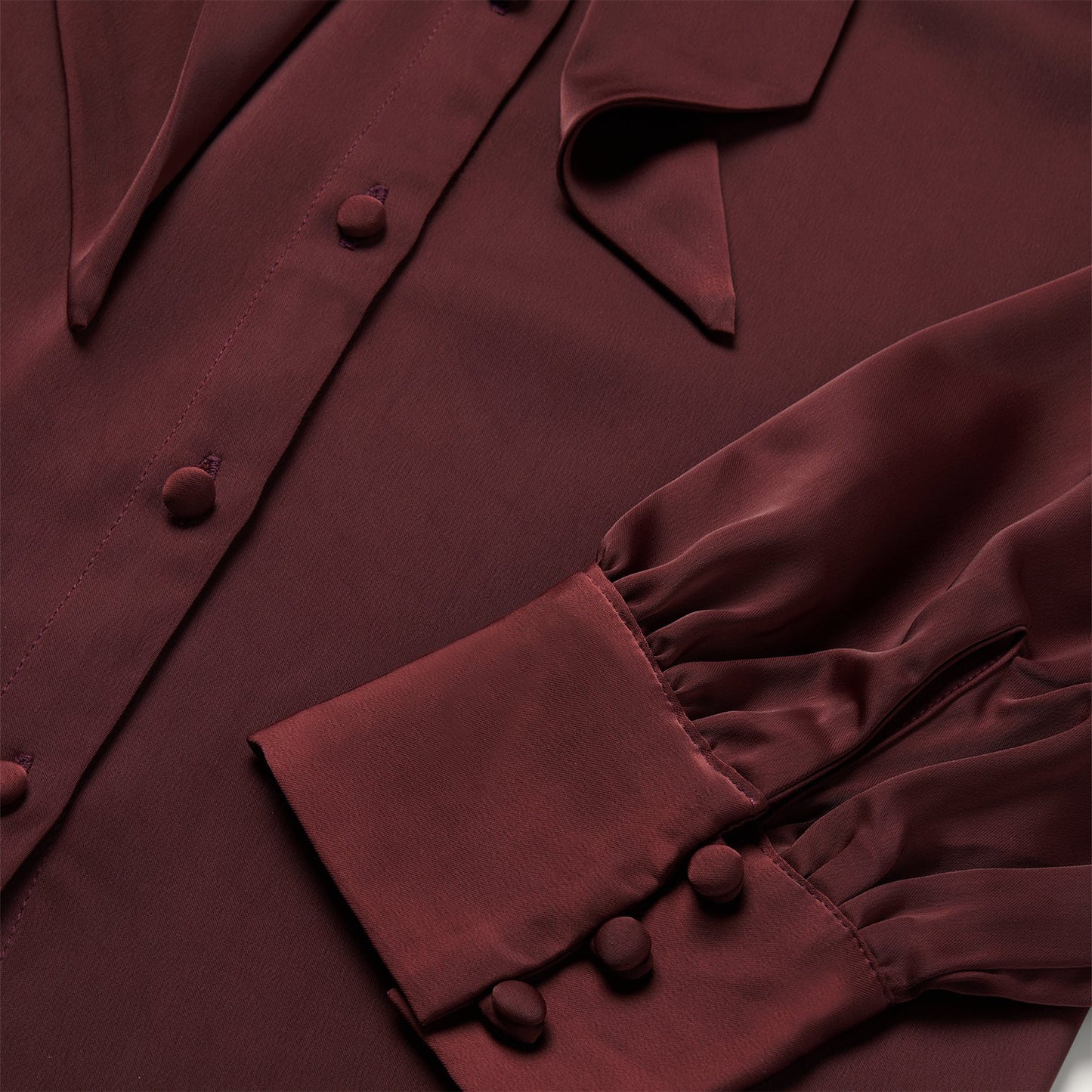 Wine Satin Blouse | Stetson Red