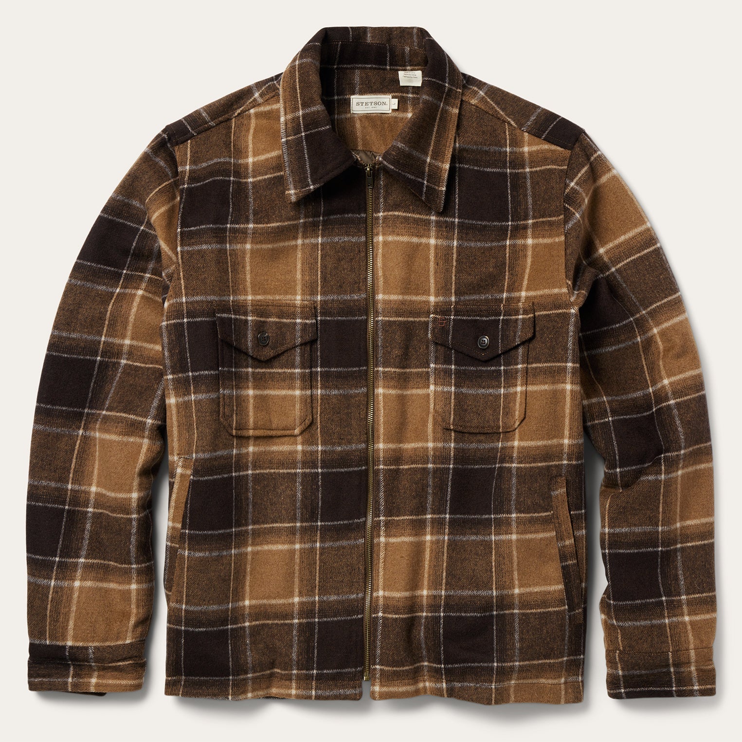 Brown Plaid Western Coat | Stetson Brown
