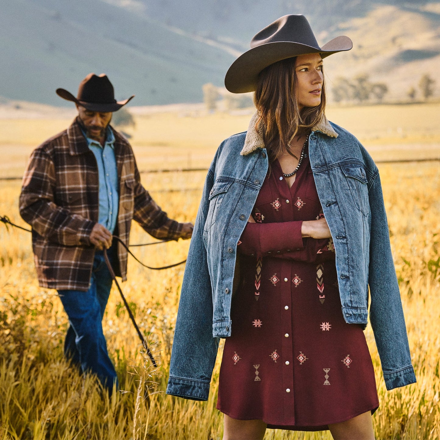 Brown Plaid Western Coat | Stetson Brown