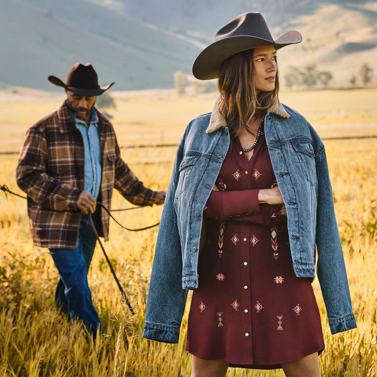 Brown Plaid Western Coat | Stetson Brown