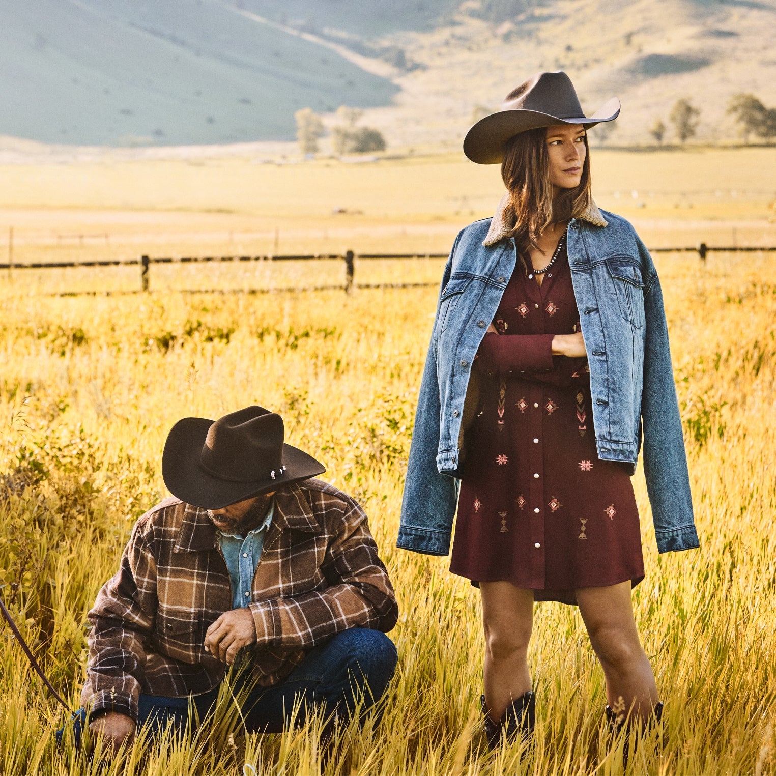 Brown Plaid Western Coat | Stetson Brown