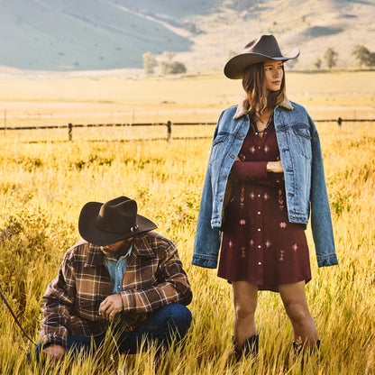 Brown Plaid Western Coat | Stetson Brown