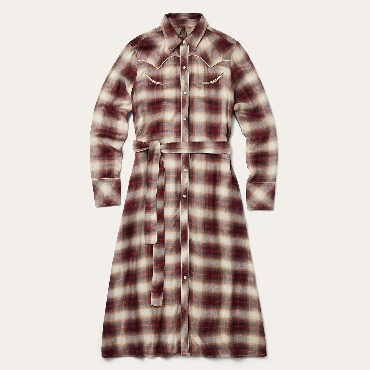 Black Cherry Plaid Shirt Dress | Stetson Red