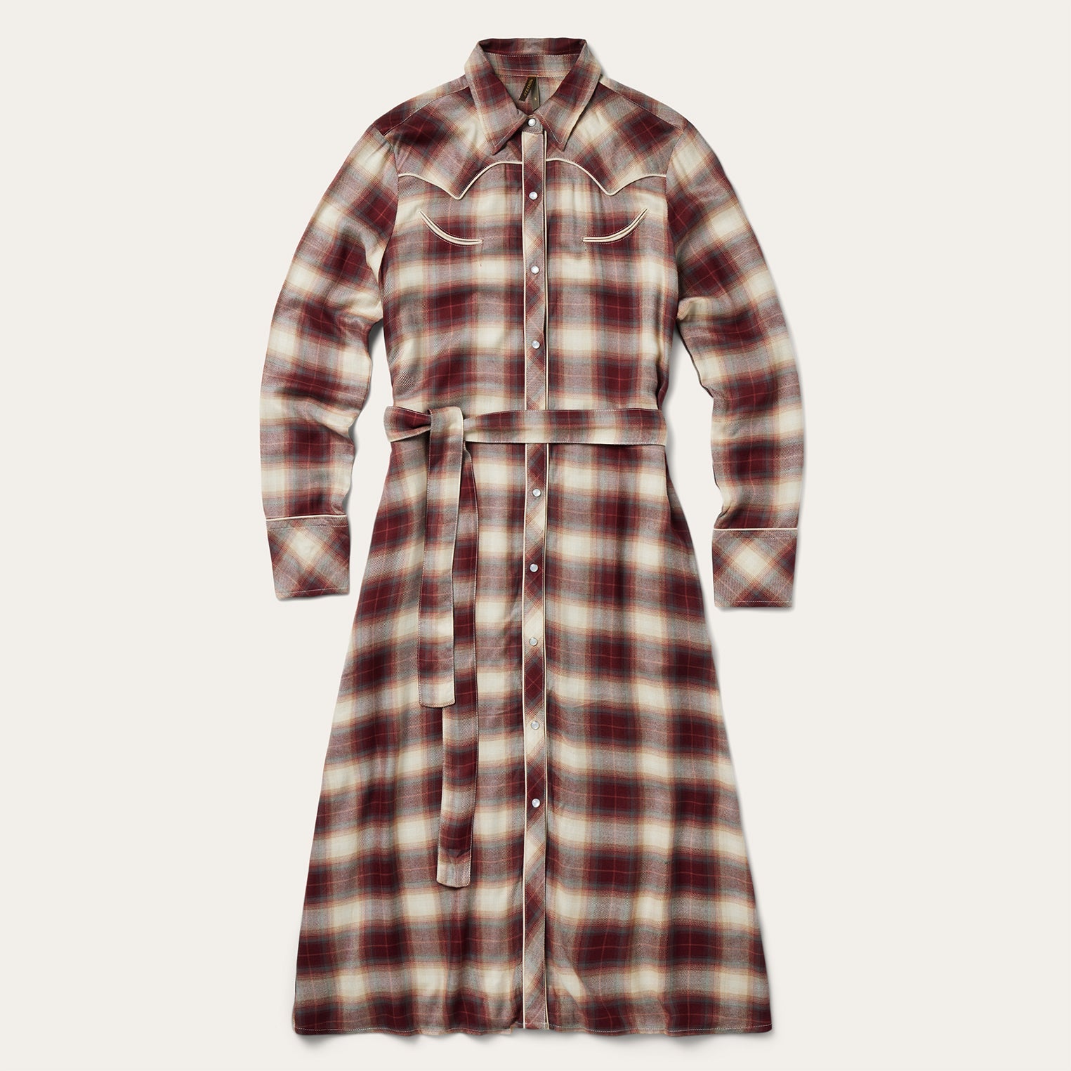 Black Cherry Plaid Shirt Dress | Stetson Red