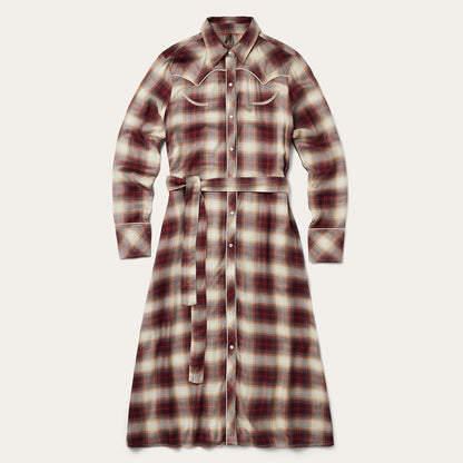 Black Cherry Plaid Shirt Dress | Stetson Red
