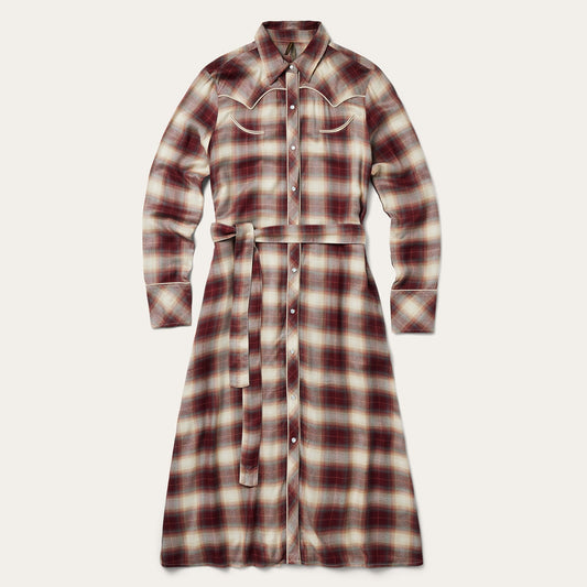 Black Cherry Plaid Shirt Dress | Stetson Red