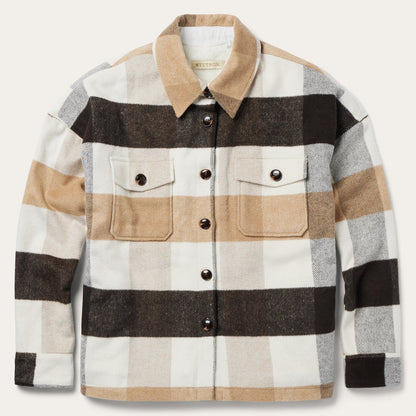 Oversize Plaid Shirt Jacket | Stetson Brown