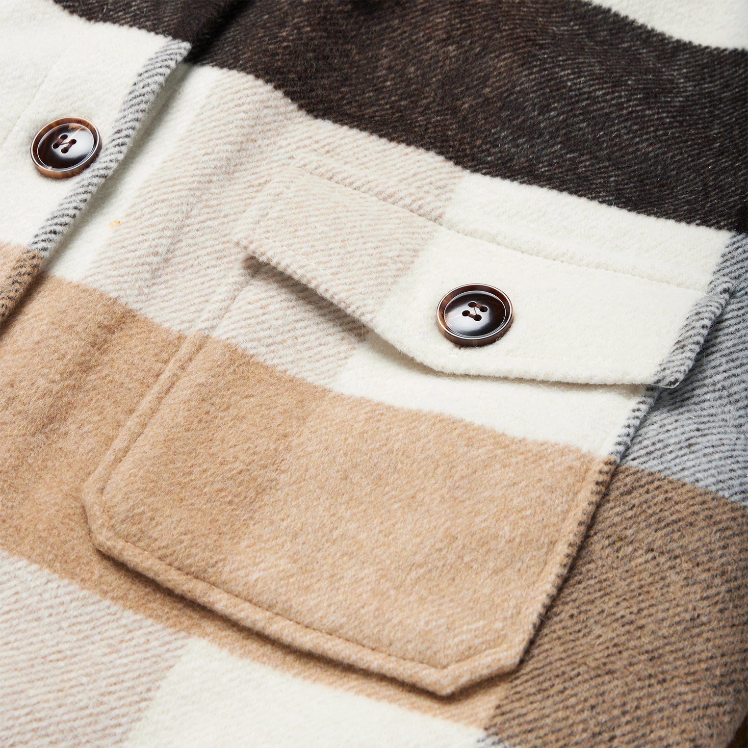Oversize Plaid Shirt Jacket | Stetson Brown