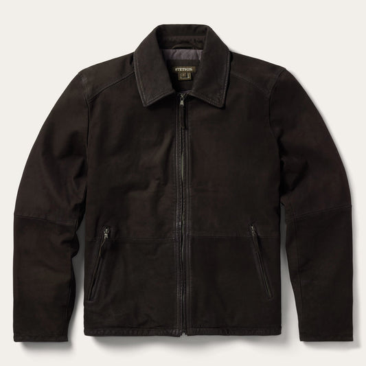 Zip Front Suede Leather Jacket | Stetson Brown