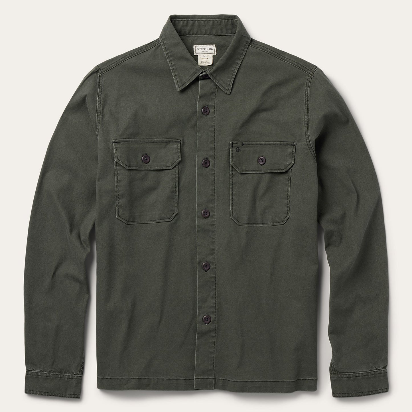 Stretch Canvas Jac-Shirt | Stetson Green