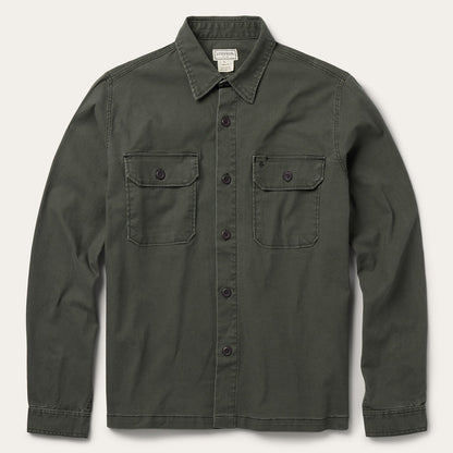 Stretch Canvas Jac-Shirt | Stetson Green