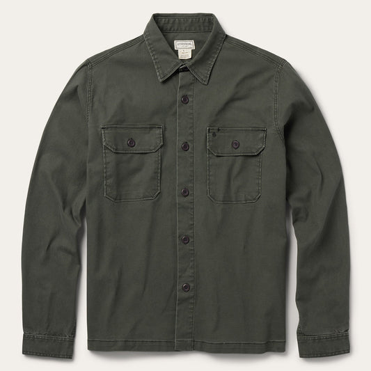 Stretch Canvas Jac-Shirt | Stetson Green