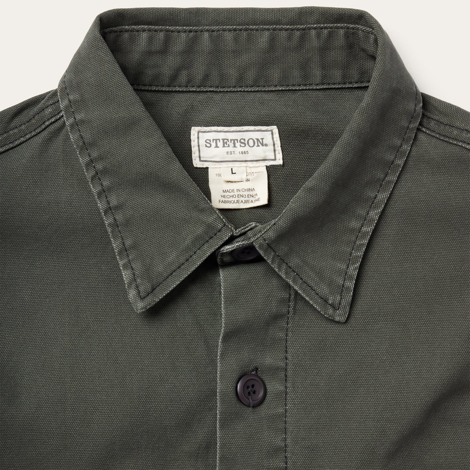Stretch Canvas Jac-Shirt | Stetson Green