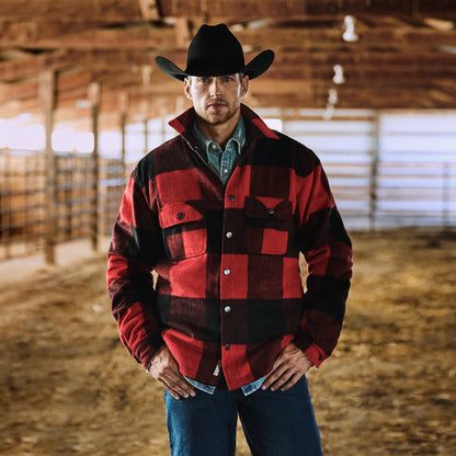 Buffalo Plaid Western Coat | Stetson Red
