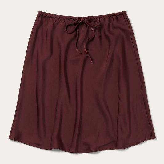 Wine Satin Skirt | Stetson Red