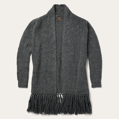 Charcoal Fringed Cardigan | Stetson Grey