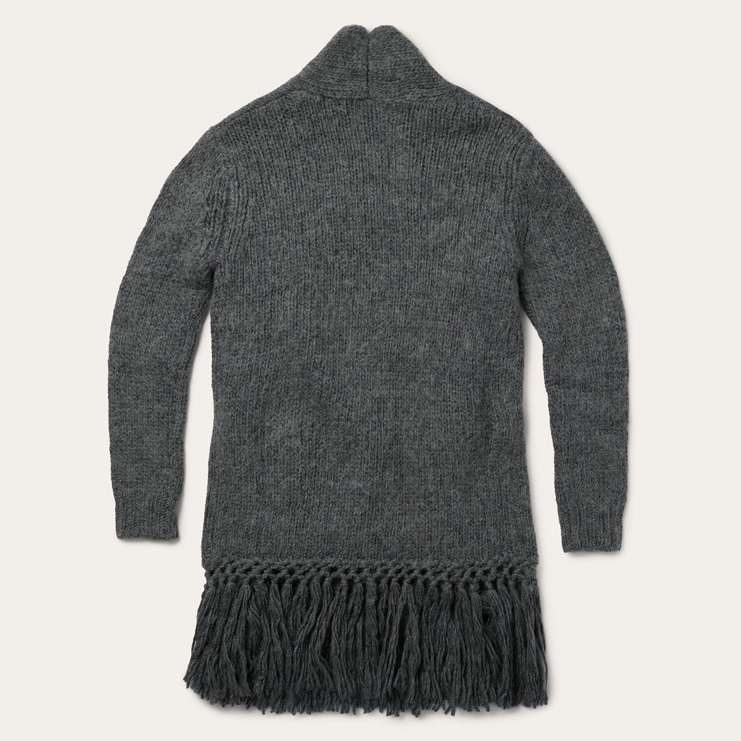 Charcoal Fringed Cardigan | Stetson Grey