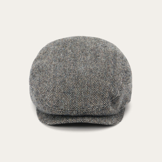 Wool Herringbone Driver Cap | Stetson Anthra Melange Herringbone