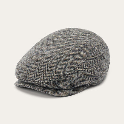 Wool Herringbone Driver Cap | Stetson Anthra Melange Herringbone