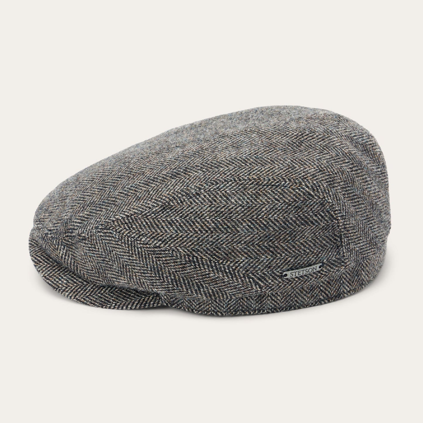Wool Herringbone Driver Cap | Stetson Anthra Melange Herringbone