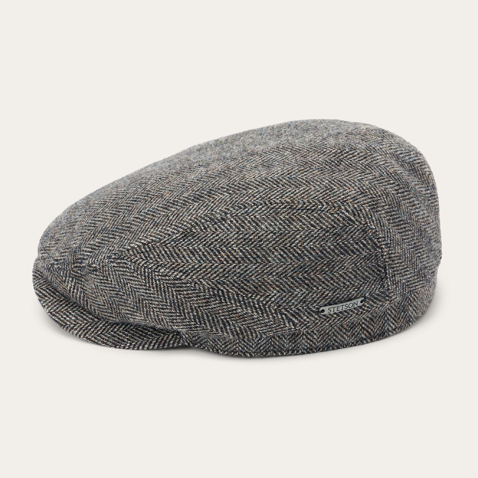 Wool Herringbone Driver Cap | Stetson Anthra Melange Herringbone