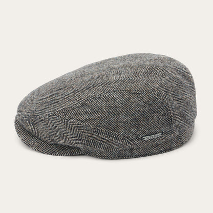 Wool Herringbone Driver Cap | Stetson Anthra Melange Herringbone