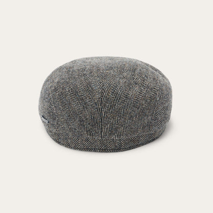 Wool Herringbone Driver Cap | Stetson Anthra Melange Herringbone