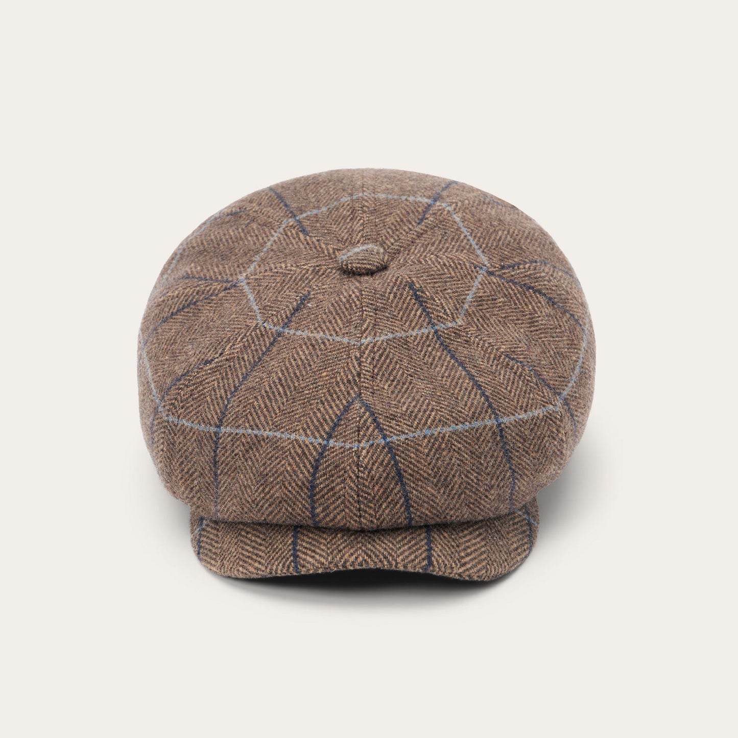 Wool Herringbone Hatteras Cap | Stetson Camel Herringbone
