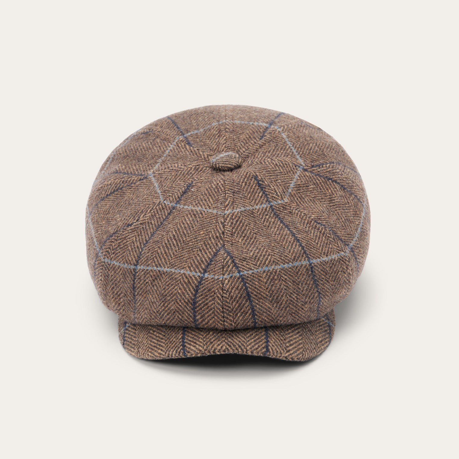 Wool Herringbone Hatteras Cap | Stetson Camel Herringbone