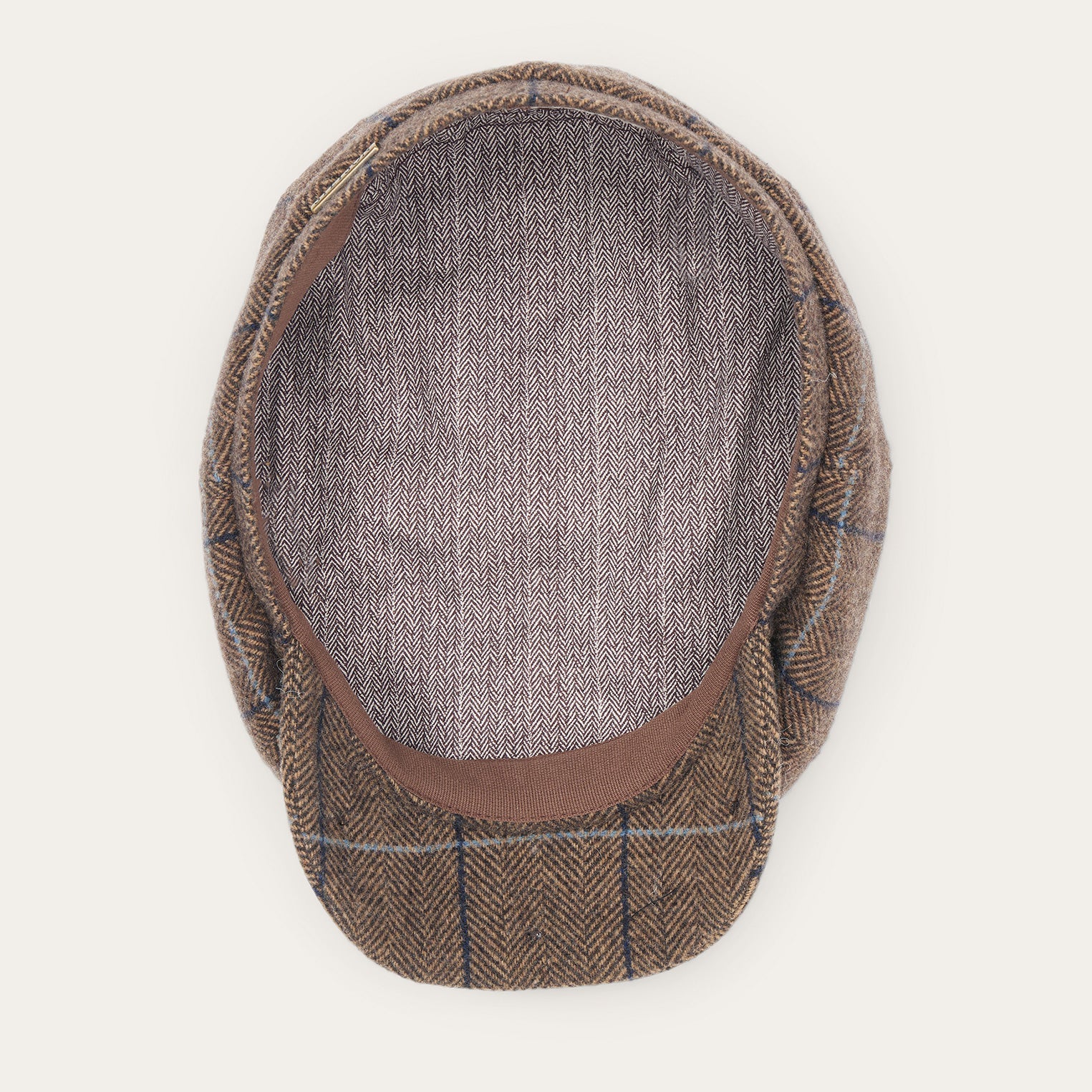 Wool Herringbone Hatteras Cap | Stetson Camel Herringbone