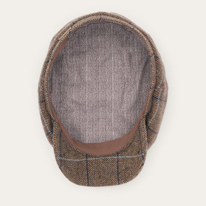 Wool Herringbone Hatteras Cap | Stetson Camel Herringbone