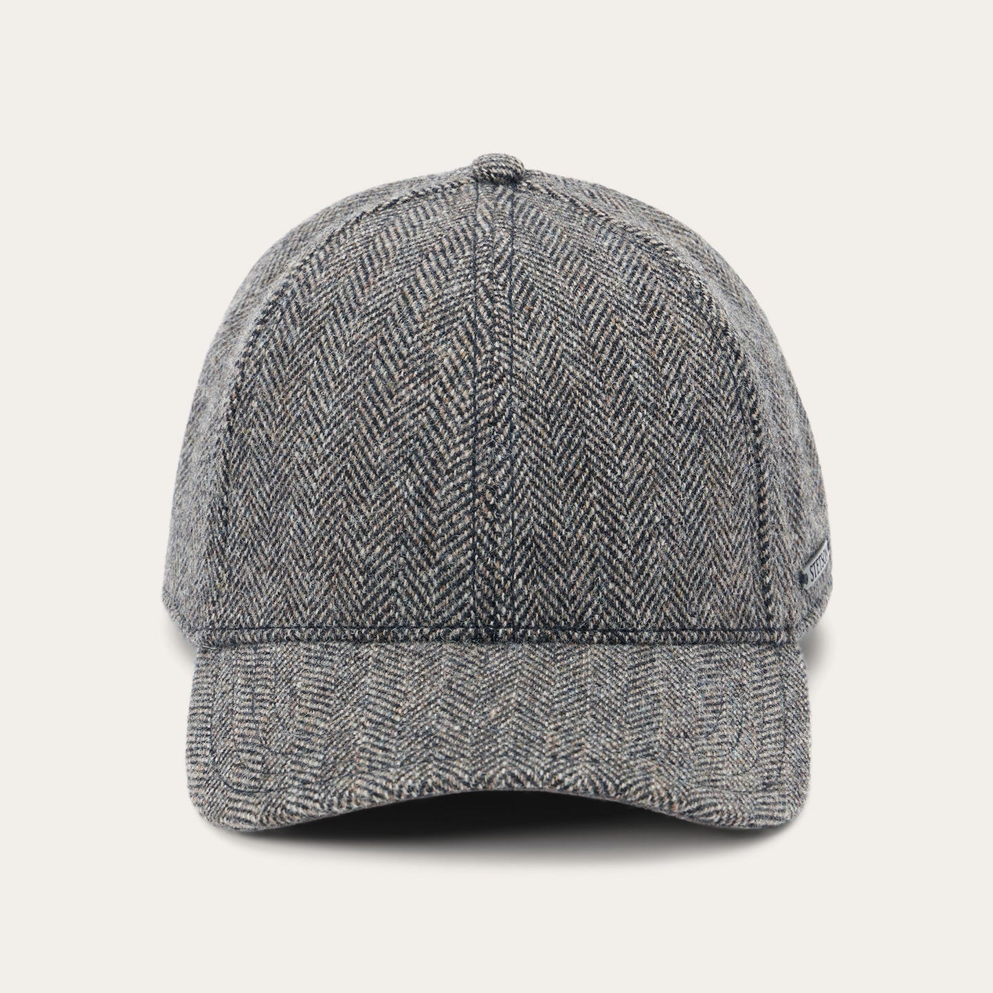 Wool Herringbone Baseball Cap | Stetson Anthra Melange Herringbone