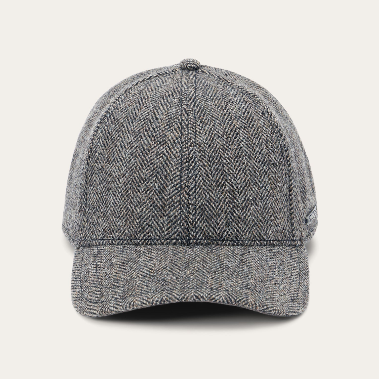Wool Herringbone Baseball Cap | Stetson Anthra Melange Herringbone
