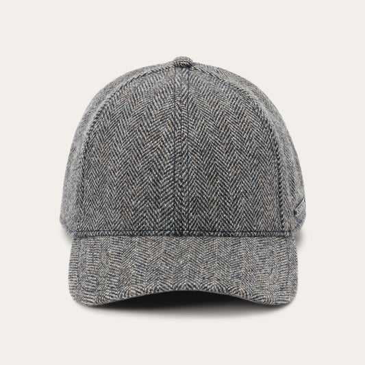 Wool Herringbone Baseball Cap | Stetson Anthra Melange Herringbone