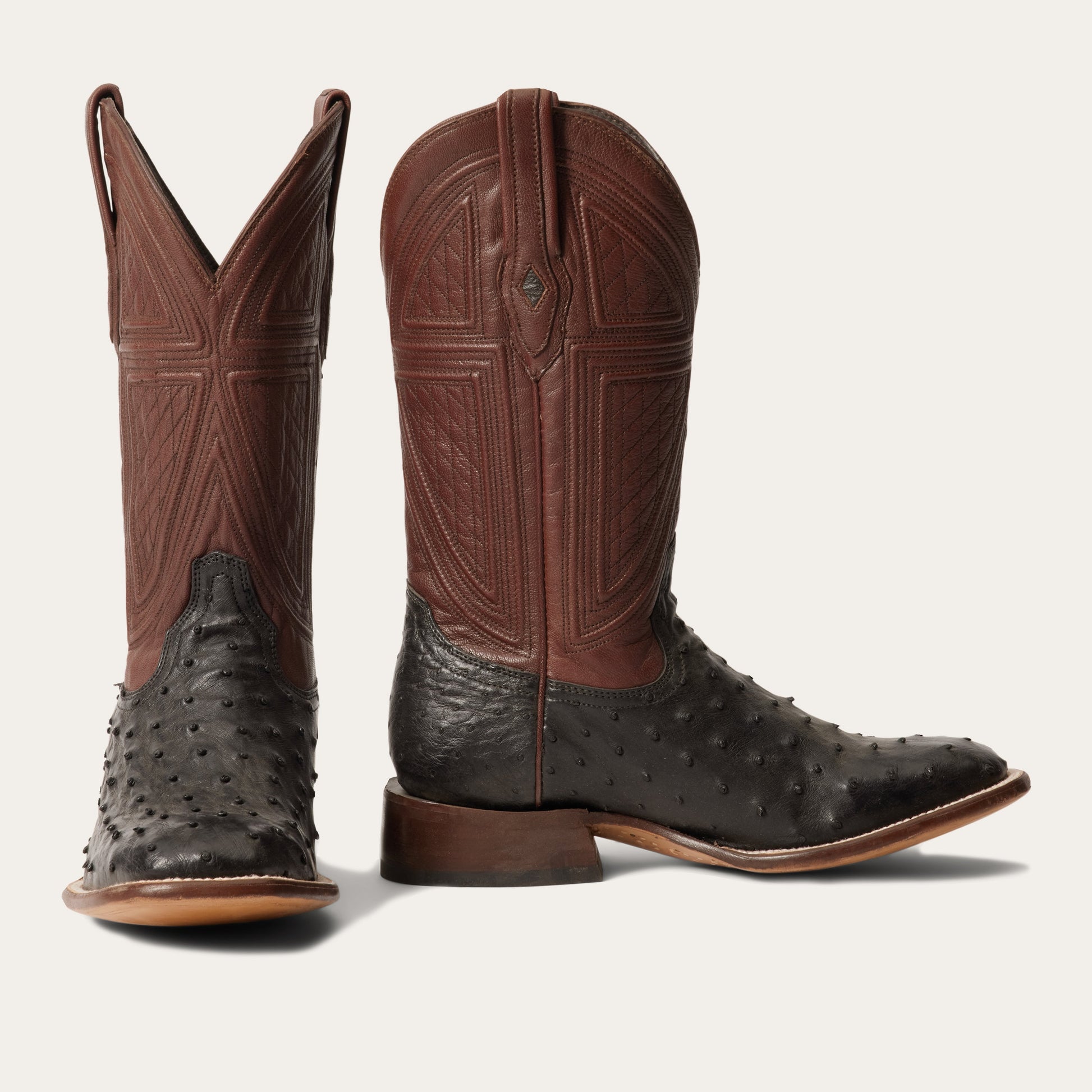 Dillon Ostrich Boots | Stetson Black