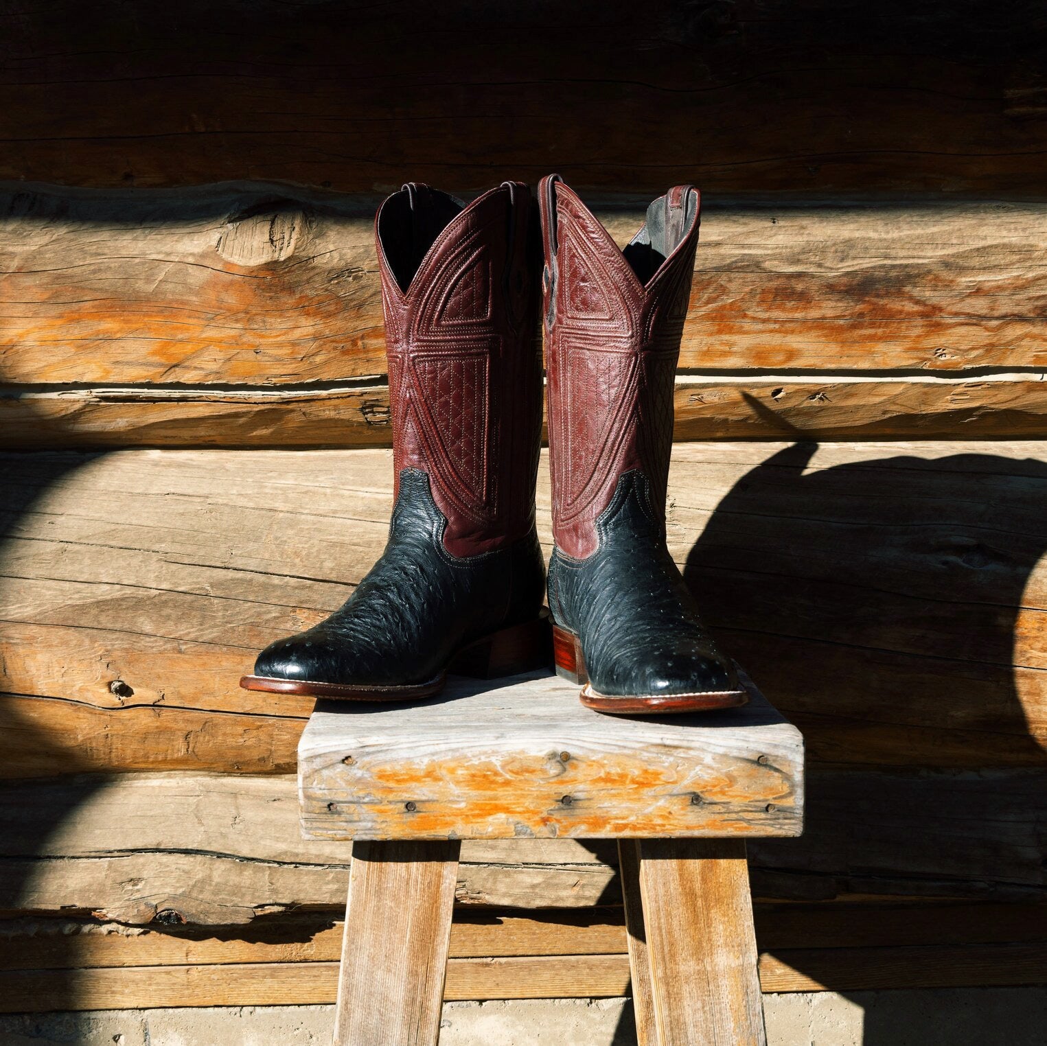 Dillon Ostrich Boots | Stetson Black