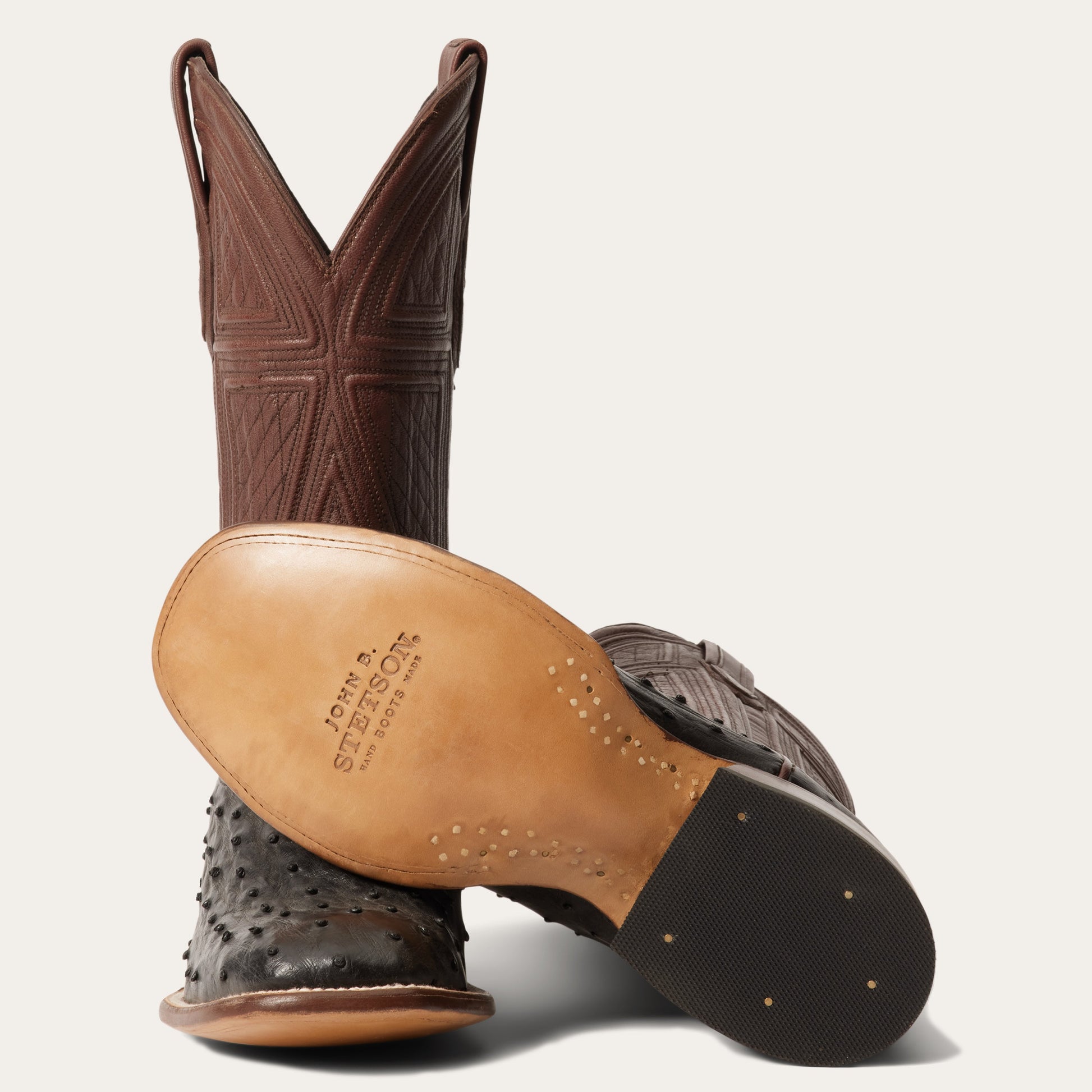Dillon Ostrich Boots | Stetson Black