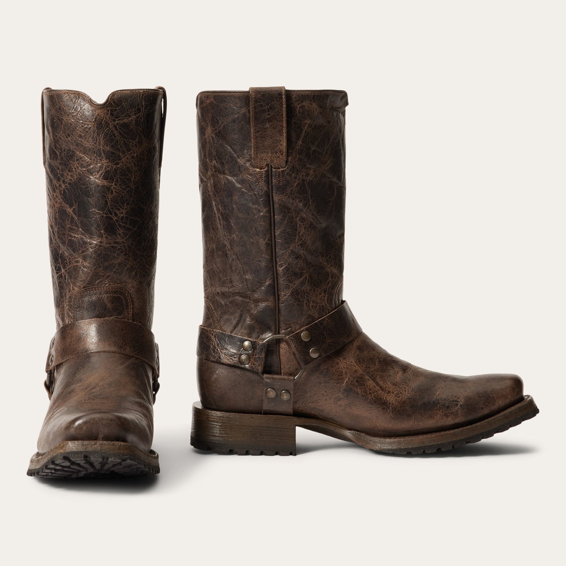 Heritage Harness Boots | Stetson Waxed Dark Brown
