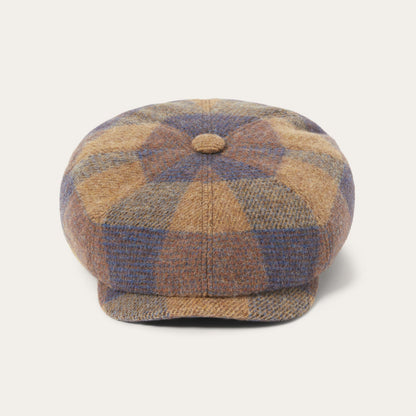 Wool Check Hatteras | Stetson Cognac/Sand/Blue