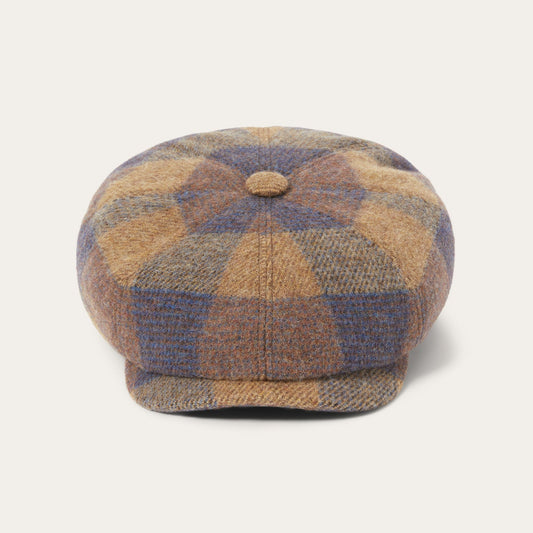 Wool Check Hatteras | Stetson Cognac/Sand/Blue