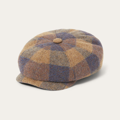 Wool Check Hatteras | Stetson Cognac/Sand/Blue
